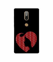 Amazon Brand - Solimo Designer Heart Shape Lady with Glitter 3D Printed Hard Back Case Mobile Cover for Lenovo Phab2 Plus