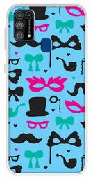 Amazon Brand - Solimo Designer Multicolor Clip Art Vector Blue Printed Soft Back Case Mobile Cover for Samsung Galaxy M31