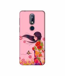 Amazon Brand - Solimo Designer Lady Vector Pattern 3D Printed Hard Back Case Mobile Cover for Nokia 7.1