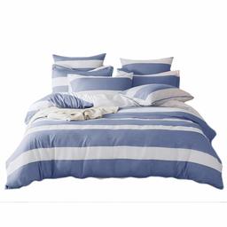 UMI. Essentials 100% Cotton Yarn Dyed Duvet Cover Set with Two Pillow Cases, Super King,