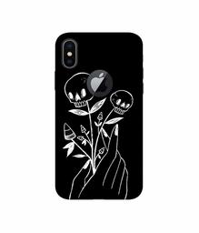 Amazon Brand - Solimo Designer Skull Flower 3D Printed Hard Back Case Mobile Cover for Apple iPhone X (Logo Cut)