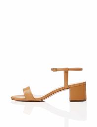 find. Block Heel Ankle Strap Sandalias con Punta Abierta, Marron Light Tan, 39 EU