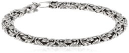 Sterling Silver Byzantine Chain Bracelet, 7.5