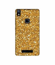 Amazon Brand - Solimo Designer Golden Sparkle UV Printed Soft Back Case Mobile Cover for Lava Z80