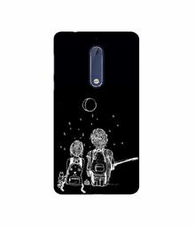 Amazon Brand - Solimo Designer Couples Sitting at Dark 3D Printed Hard Back Case Mobile Cover for Nokia 5