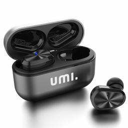 Umi. Essentials TWS Bluetooth 5.0 IPX7 W5s Kabellose In-Ear-Kopfhörer für iPhone Samsung, Huawei mit Patentiertem Intelligenten Metall-Ladeetui (Grau)