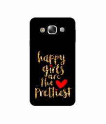 Amazon Brand - Solimo Designer Happy Girls are The Prettiest 3D Printed Hard Back Case Mobile Cover for Samsung Galaxy E5