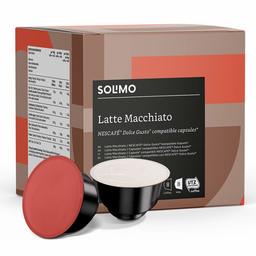 Marca Amazon - Solimo Cápsulas Latte Macchiato, compatibles Dolce Gusto* - café certificado UTZ - 96 cápsulas (6 x 16)