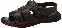 Amazon Brand - Symbol Men's Brown Leather Sandals-10 UK (44 EU) (11 US) (AZ-KY-405B)