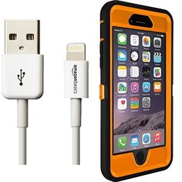 Otterbox Defender Series Case for iPhone 6 and AmazonBasics Lightning Cable (6-Feet) Pack