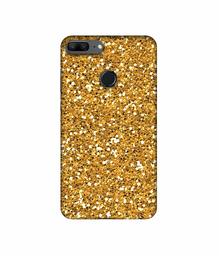 Amazon Brand - Solimo Designer Golden Sparkle UV Printed Soft Back Case Mobile Cover for Huawei Honor 9 Lite