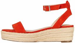 find. Women's Two Part Suede Espadrille, Orange, 4 UK