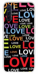 Amazon Brand - Solimo Designer Multicolor Typography Love Black Pattern Design Printed Soft Back Case Mobile Cover for Oppo F15