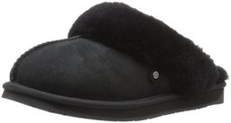 Amazon Brand - 206 Collective Women's Roosevelt Shearling Slide Slipper Shoe, Black, 10 B US