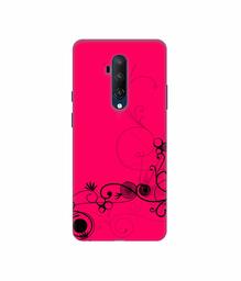 Amazon Brand - Solimo Designer Black Pattern on Pink 3D Printed Hard Back Case Mobile Cover for OnePlus 7T Pro