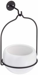 AmazonBasics Hanging Planter, Round - White/Black (2-Pack)