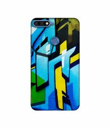 Amazon Brand - Solimo Designer Blue and Yellow Texture 3D Printed Hard Back Case Mobile Cover for Huawei Honor 7A