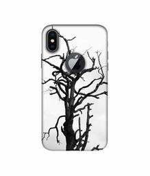 Amazon Brand - Solimo Designer Dark Tree 3D Printed Hard Back Case Mobile Cover for Apple iPhone X (Logo Cut)