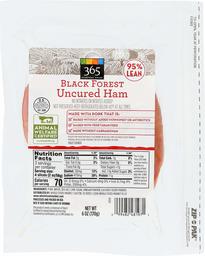 365 Everyday Value, Black Forest Uncured Ham Slices, 95% Lean, 6 oz