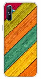 Amazon Brand - Solimo Designer Multicolor Slant Wooden Pattern Printed Soft Back Case Mobile Cover for Realme C3