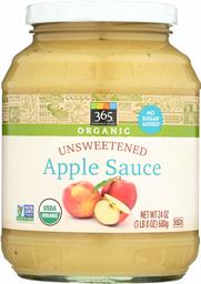 365 Everyday Value, Organic Apple Sauce, Unsweetened, 24 oz