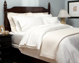 Pinzon Hemstitch 400-Thread-Count Egyptian Cotton Sateen Full/Queen Duvet Set, Eggshell