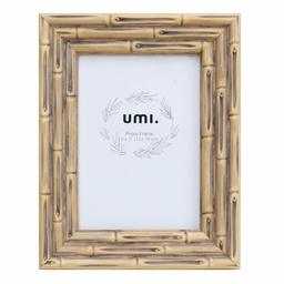 UMI.by Amazon - Imitation Bamboo 5X7 Inch (13X18 CM) Photo Frame,PS Foam Environmental Protection Picture Frame,for Wall Hanging and Desk Stand (Light Yellow)