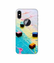 Amazon Brand - Solimo Designer Multicolor WaxColor Blocks 3D Printed Hard Back Case Mobile Cover for Apple iPhone Xs Max (Logo Cut)