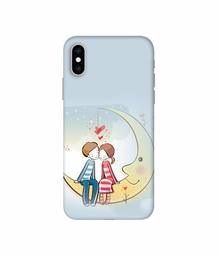 Amazon Brand - Solimo Designer Couple Sitting On Moon 3D Printed Hard Back Case Mobile Cover for Apple iPhone Xs Max