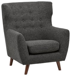 Amazon Brand - Rivet Hawthorne Tufted Upholstered Accent Chair, 95 x 90 x106cm, Dark Grey