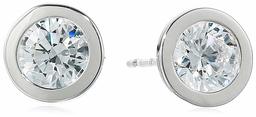 14K Gold 1cttw Swarovski Zirconia Round Stud Earrings