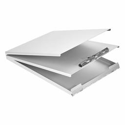 AmazonBasics Aluminum Storage Clipboard - 35.5 x 23 cm, Two-Tier, Standard Clip