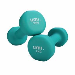 Umi. by Amazon – fitness hantlar 2-pack korta handtag övning neopren hantel för kvinnor män barn 2 x 2 kg