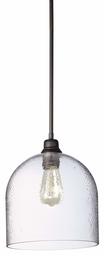 Amazon Brand – Stone & Beam Modern Metal and Hammered Glass Ceiling Pendant Chandelier with Light Bulb - 10 Inch, Bronze