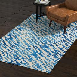 Amazon Brand – Rivet Modern Geometric Area Rug, 5 x 8 Foot, Blue