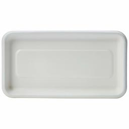 AmazonBasics – Mini bandeja de comida compostable, Bandeja pequeña, Blanco, 8.3 x 4.5 x 0.6 Inches