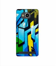 Amazon Brand - Solimo Designer Blue and Yellow Texture 3D Printed Hard Back Case Mobile Cover for Lenovo A7700