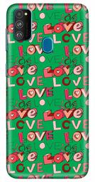 Amazon Brand - Solimo Designer Love Pattern Design 3D Printed Hard Back Case Mobile Cover for Samsung Galaxy M21 / M30s