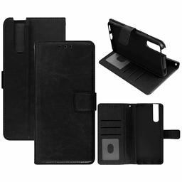 Amazon Brand - Solimo Flip Leather Mobile Cover (Soft & Flexible Back case) for Vivo V15 Pro (Black)