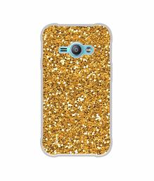 Amazon Brand - Solimo Designer Golden Sparkle UV Printed Soft Back Case Mobile Cover for Samsung Galaxy J1 Ace