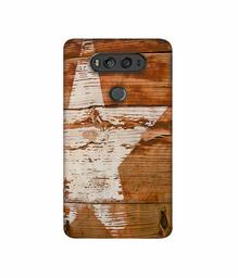 Amazon Brand - Solimo Designer Star Impression On Wood 3D Printed Hard Back Case Mobile Cover for LG V20