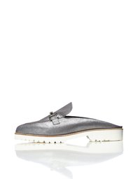 Amazon Brand - find. Women's Loafers Leather Flat Silver US 10.5