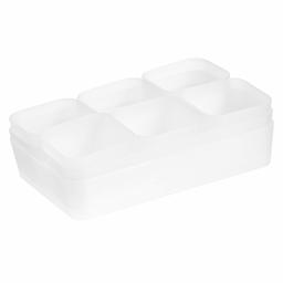 AmazonBasics Stackable Desk Drawer Organization Set, Frosted - 7 Pack