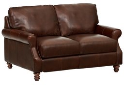 Amazon Brand – Stone & Beam Charles Classic Oversized Leather Loveseat, 63