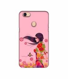 Amazon Brand - Solimo Designer Lady Vector Pattern 3D Printed Hard Back Case Mobile Cover for Oppo F5