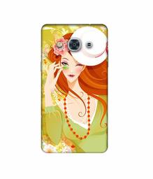 Amazon Brand - Solimo Designer Lady with Hat 3D Printed Hard Back Case Mobile Cover for Samsung Galaxy J3 Pro