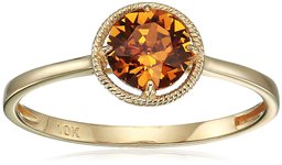 10k Gold Swarovski Crystal November Birthstone Ring, Size 8