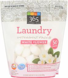 365 Everyday Value, Laundry Detergent Packs, White Flower, 50 ct (Packaging May Vary)