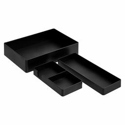 AmazonBasics Plastic Organizer Bundle- Accessory Tray/Half Accessory Tray/Small Tray, Black