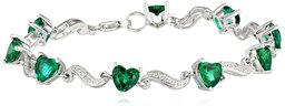 Amazon Collection Bracciale in Argento Sterling Placcato con Pietre preziose e Diamanti, 7,25